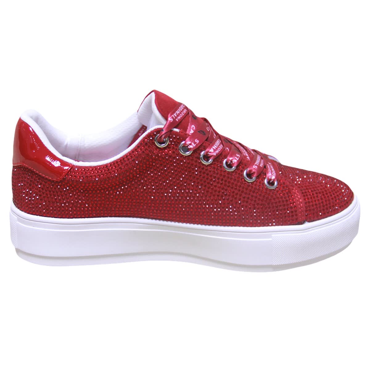 CUCE Women's Cuce Cardinal Arizona Cardinals Team Color Crystal Sneakers, Alternate, color, 