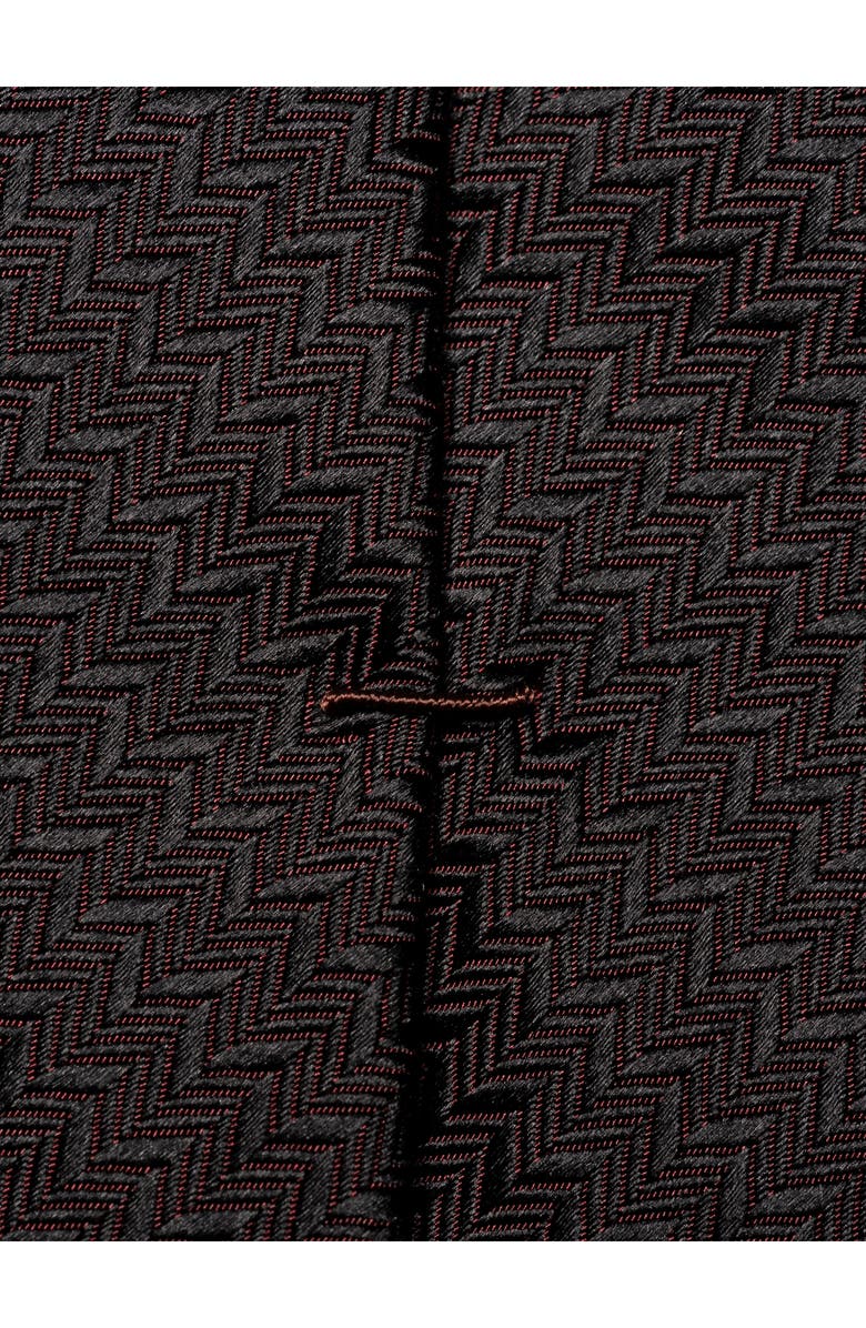 Eton Red Herringbone Silk Tie, Alternate, color, 