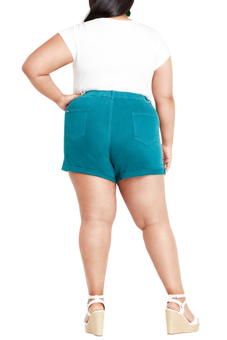 Holiday Cuff Denim Shorts, Alternate, color, HARBOUR BLUE