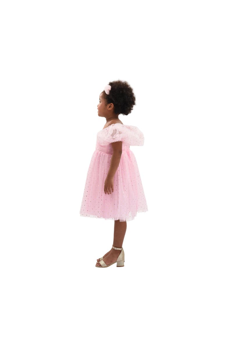 Mimi Tutu Tulle Dress with Puffed Sleeves, Alternate, color, Pink