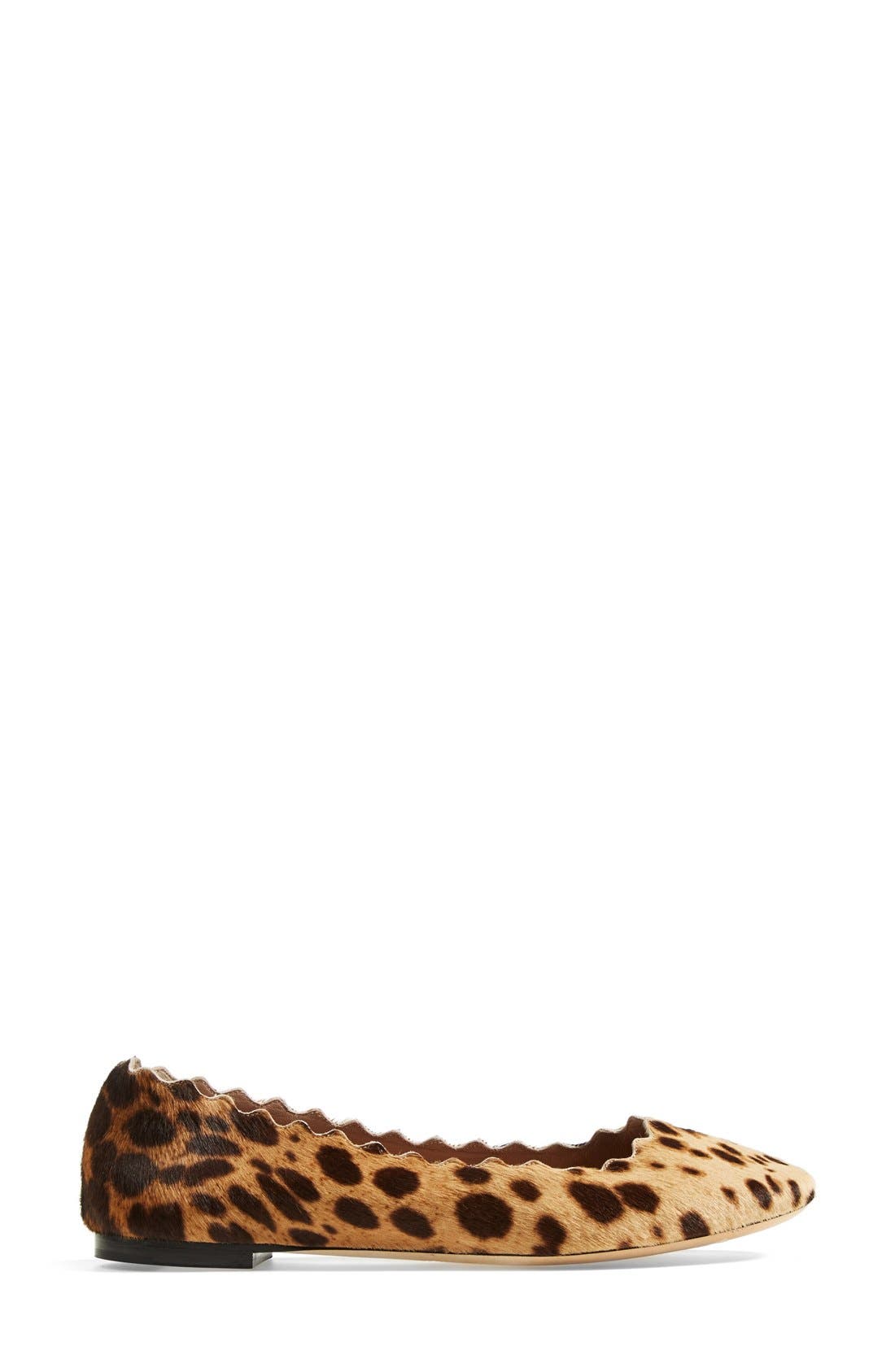 'Lauren' Scalloped Ballet Flat, Alternate, color, GOLDEN BROWN