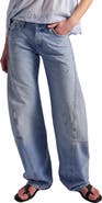 Free People Fable Low-Rise Twisted Bowed Jeans