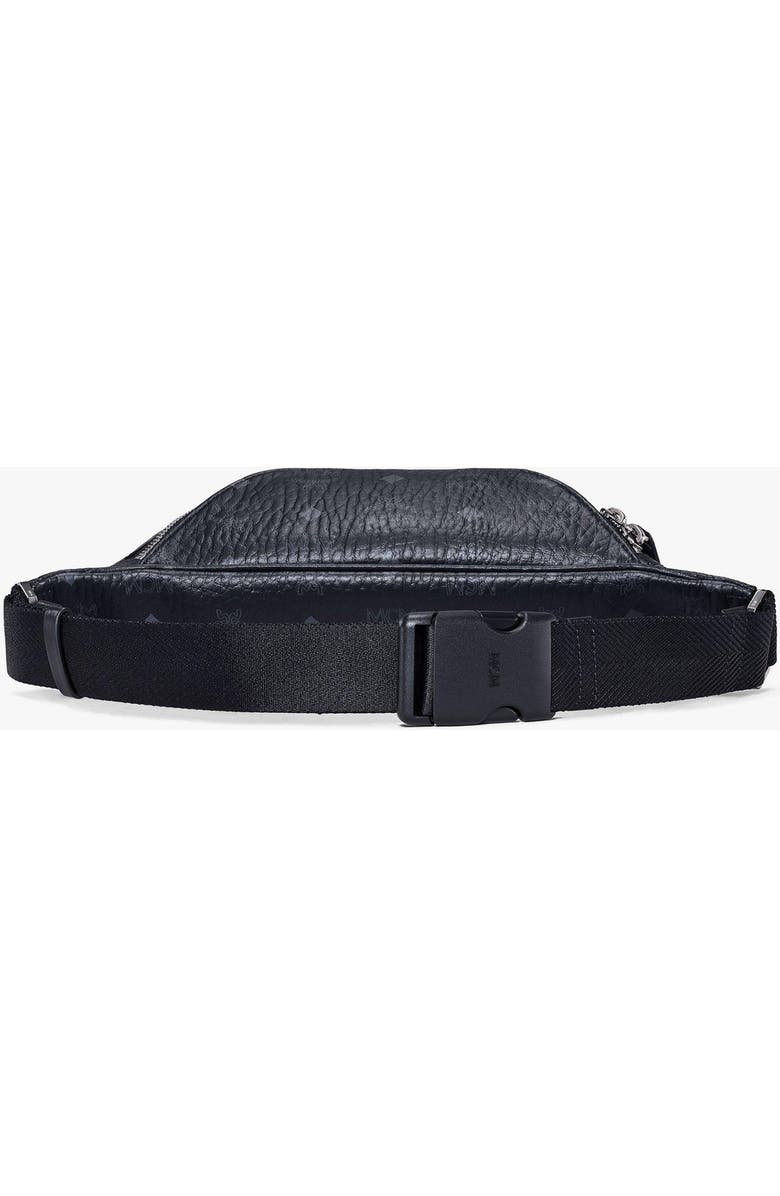 MCM Small Fursten Belt Bag in Visetos, Alternate, color, Black