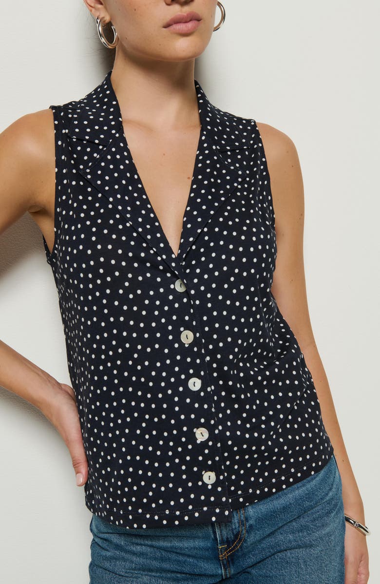 Nation LTD Caia Havana Polka Dot Pima Cotton Blend Button-Up Top, Alternate, color, Cabana Pol