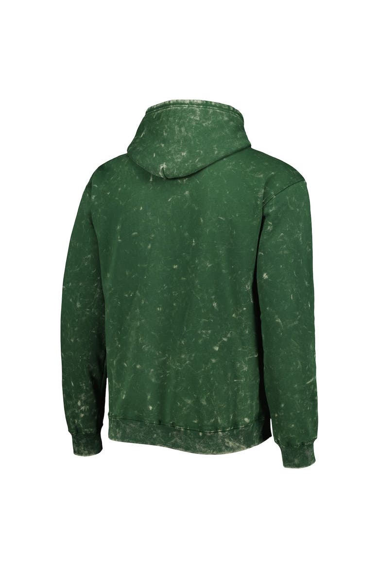 Unisex The Wild Collective Hunter Green Milwaukee Bucks Tonal Acid Wash Pullover Hoodie, Alternate, color, Hunter Green