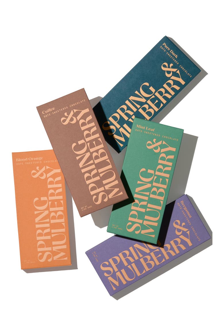 Essence Variety Pack Date Dark Sweetened Chocolate Bars 5-Piece Gift Box, Main, color, MULTI
