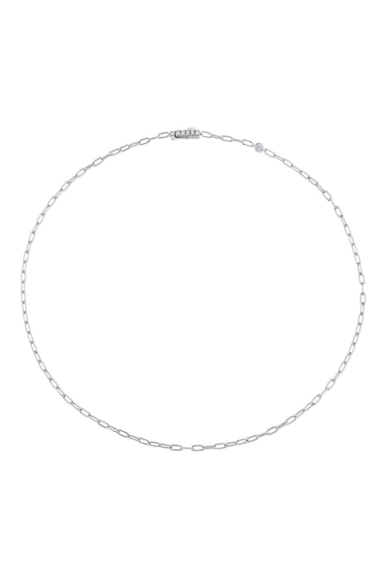 Layer Up Paperclip Chain Necklace, Alternate, color, PURE PLATINUM / CLEAR STONE