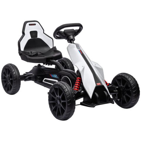 Kids Pedal Go Kart with Adjustable Seat Swing Axle Handbrake EVA Wheels
