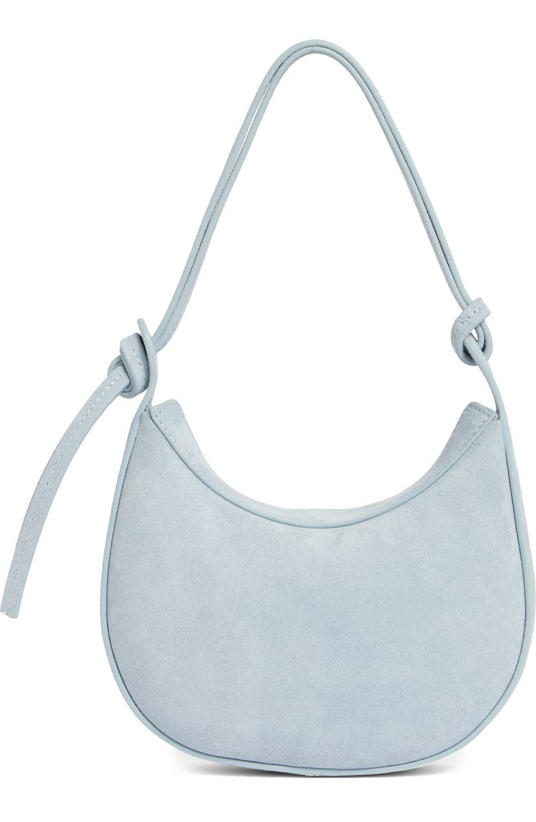 Reformation Mini Rosetta Leather Shoulder Bag, Alternate, color, Mist Suede