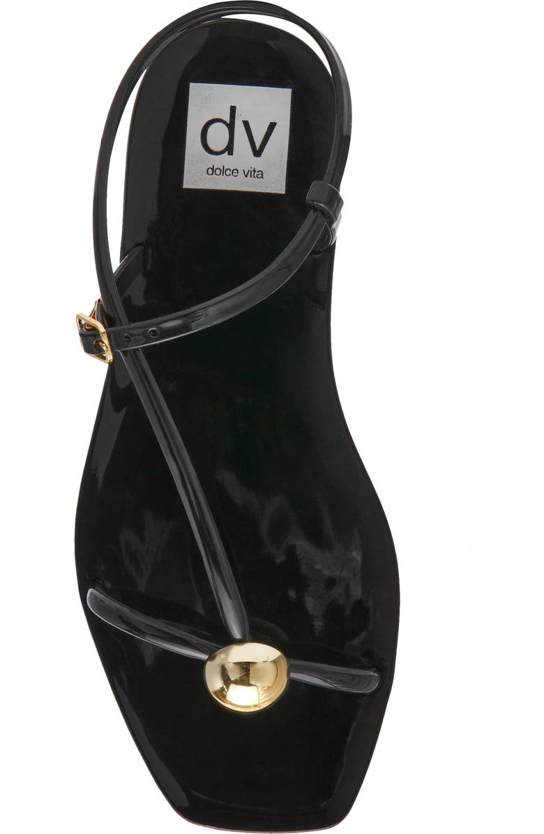 DV by Dolce Vita Jossie Flat Sandal, Alternate, color, Black Shiny