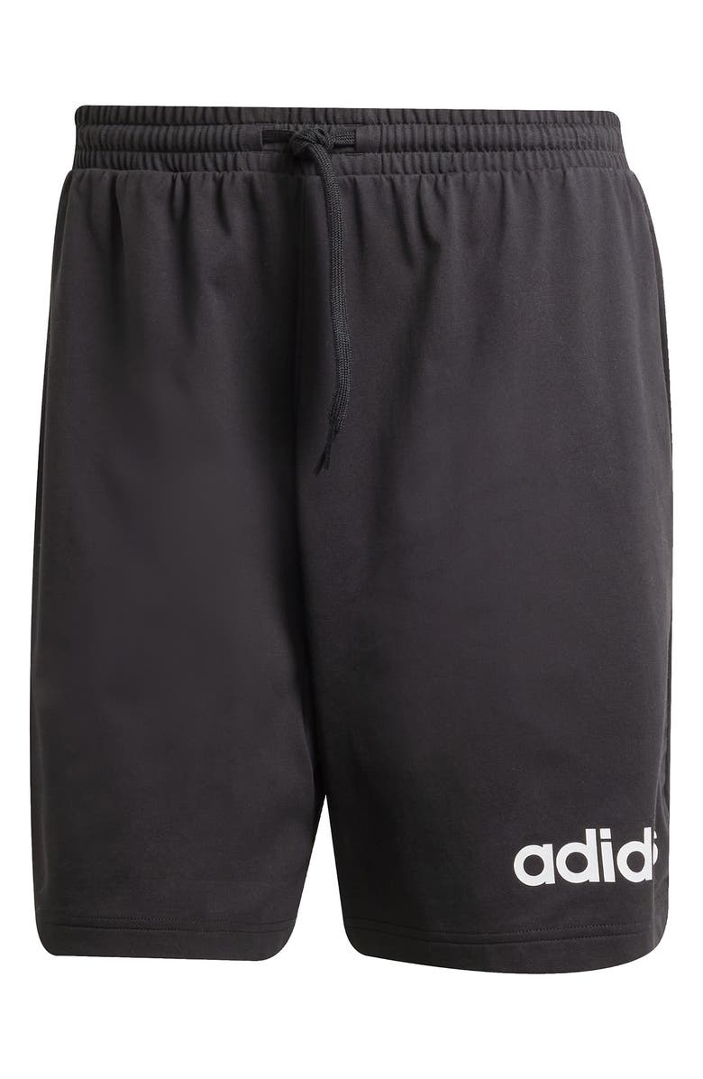 adidas Essentials Linear Single Jersey Shorts, Alternate, color, Black/ White