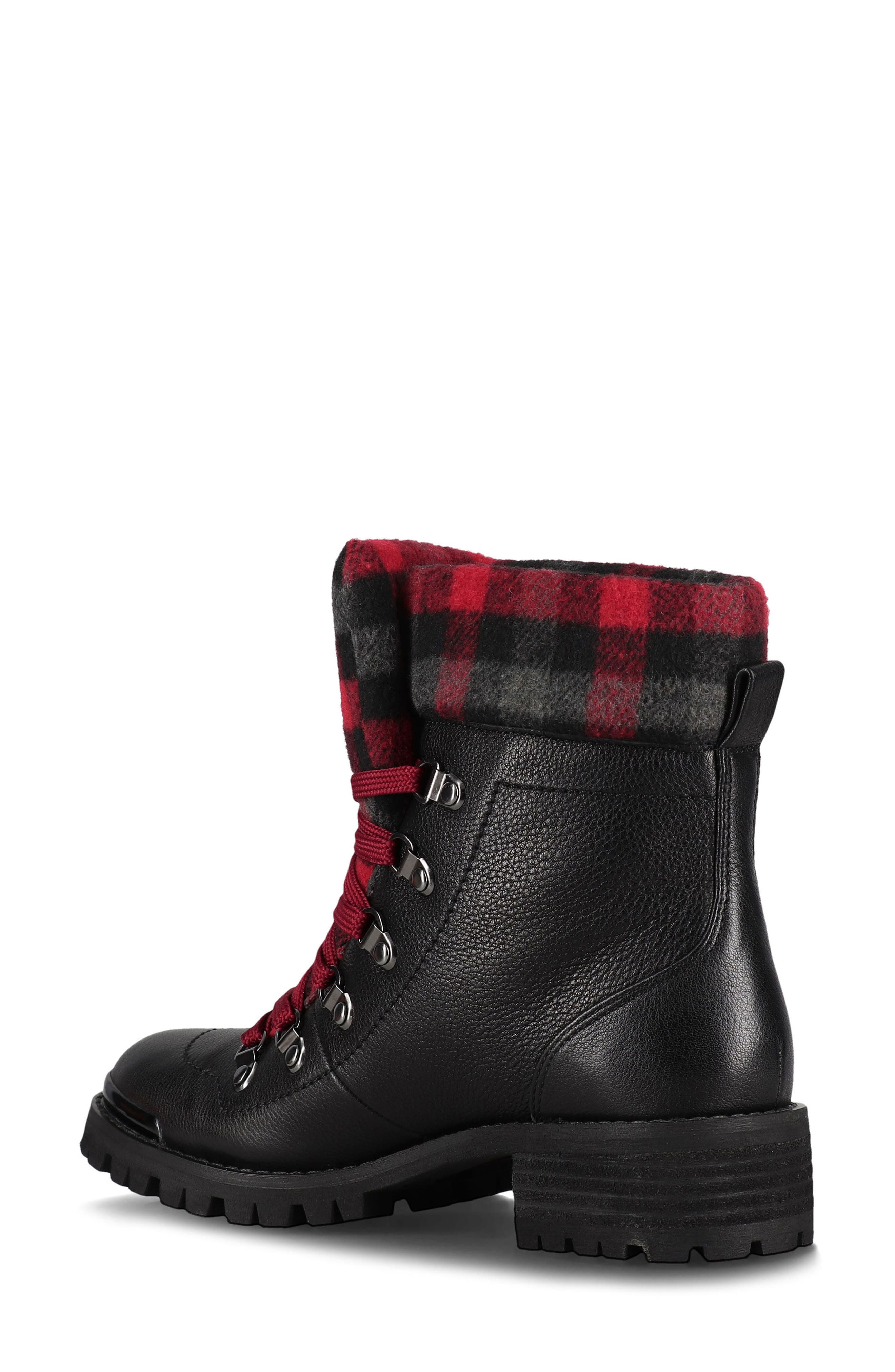 Niko Water Resistant Winter Boot, Alternate, color, BLACK / PLAID FABRIC