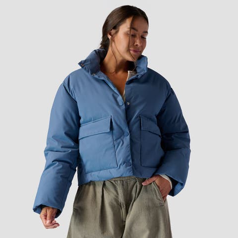 Crop Boxy Snap Front Puffer - Women's