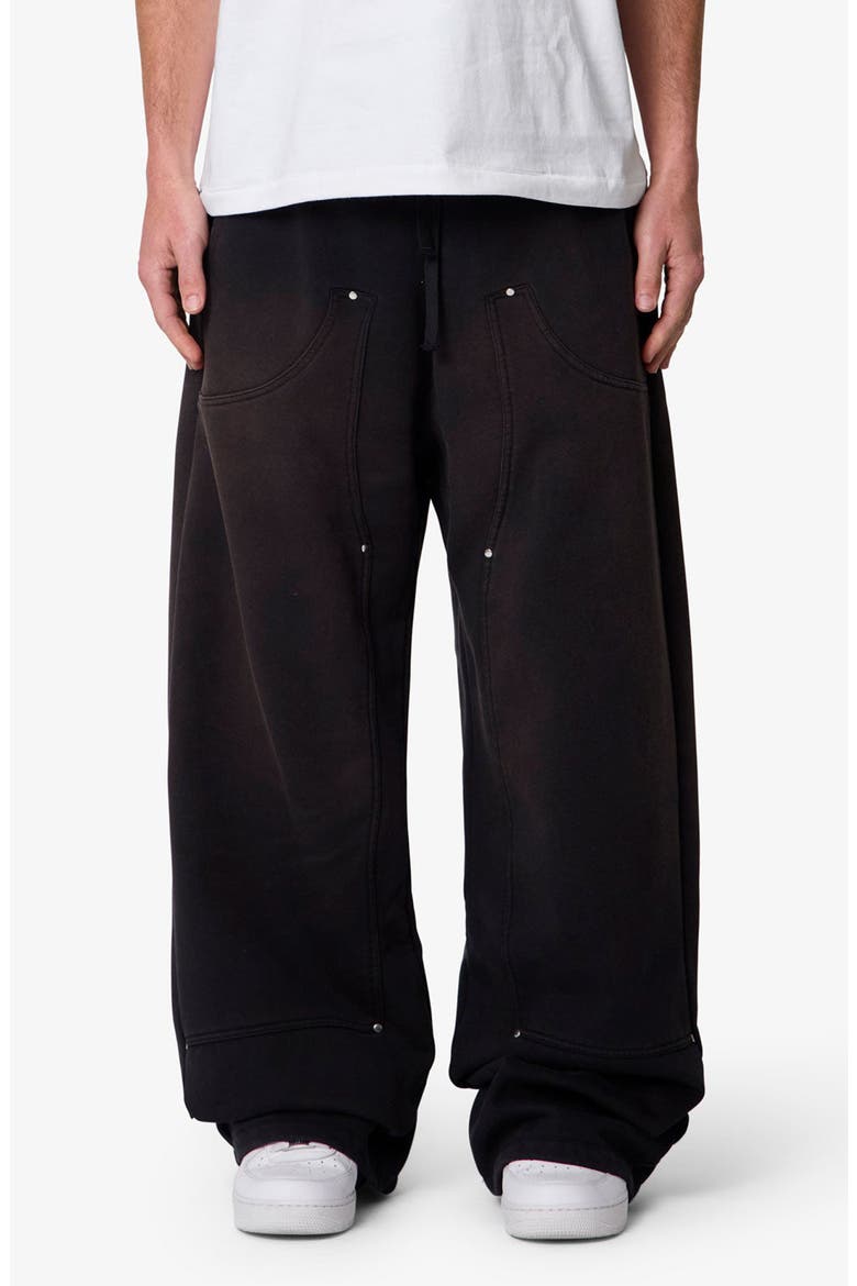 West Baggy Fit Double Knee Sweatpants, Main, color, WASHED BLACK