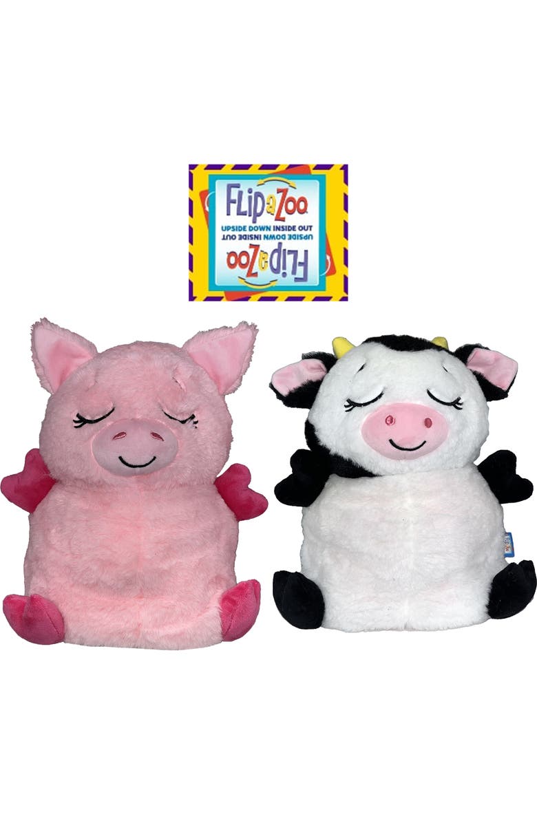 FlipaZoo Upside Down Inside Out Pig To Cow 2 In 1 Animal Plush, Alternate, color, Multicolored
