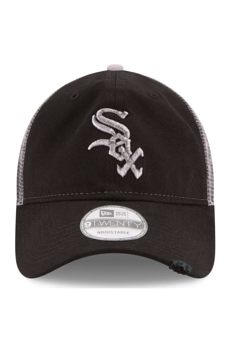 Men's New Era Black Chicago White Sox Team Rustic 9TWENTY Trucker Adjustable Hat, Alternate, color, Black