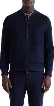 Bugatchi Brushed Wool Blend Bomber Jacket
