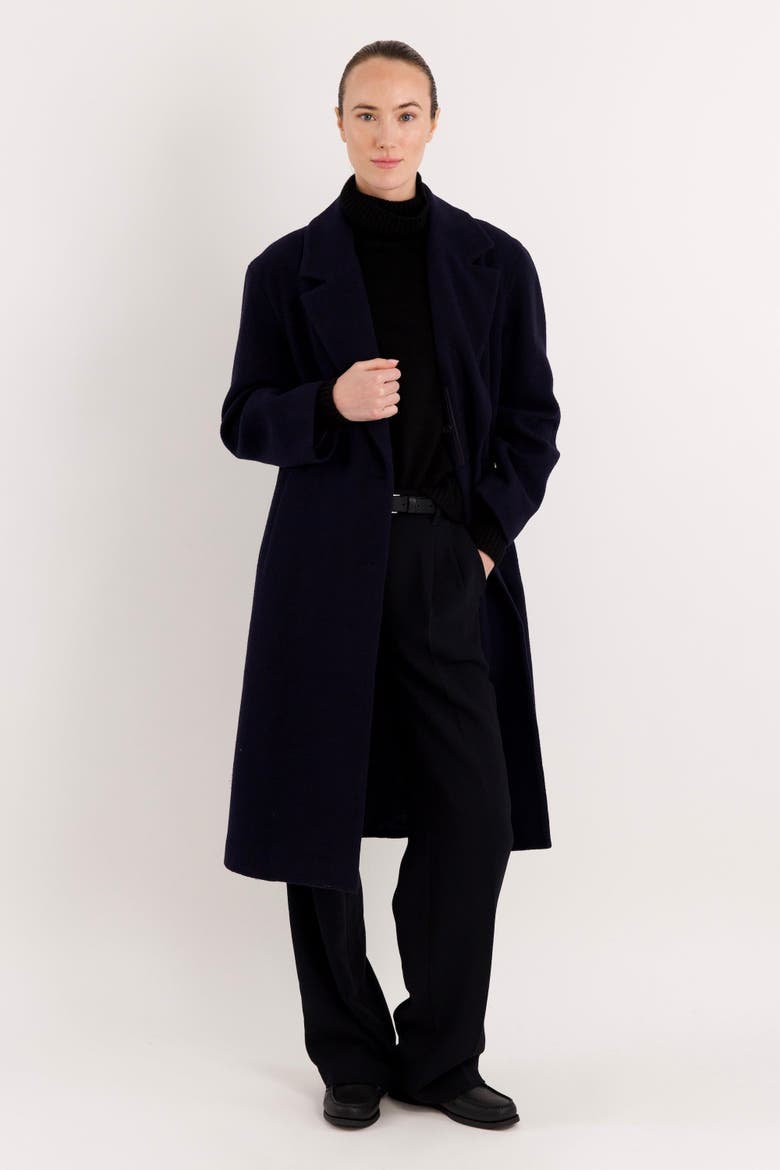Maxi Wool Coat, Main, color, Navy