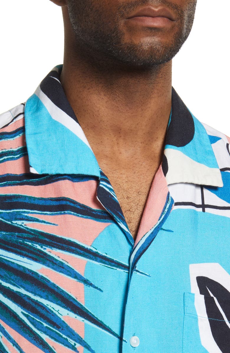 BOSS Hugo Boss Rhythm 3 Classic Fit Short Sleeve Button-Up Camp Shirt, Alternate, color, 