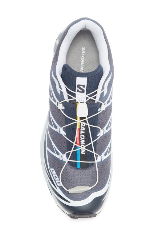 Salomon Xt-6 Grisaille Grey Mesh Sneakers In Multi