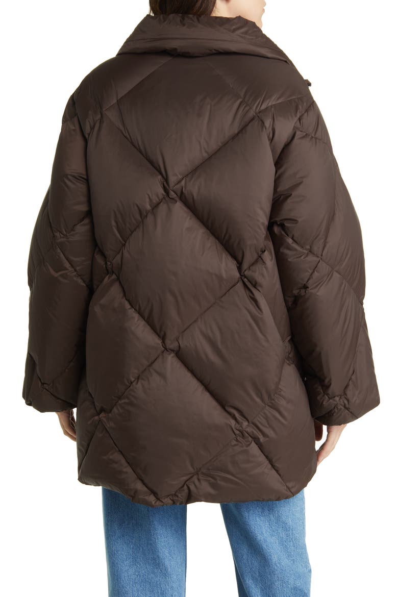 Down Puffer Jacket, Alternate, color, BROWN