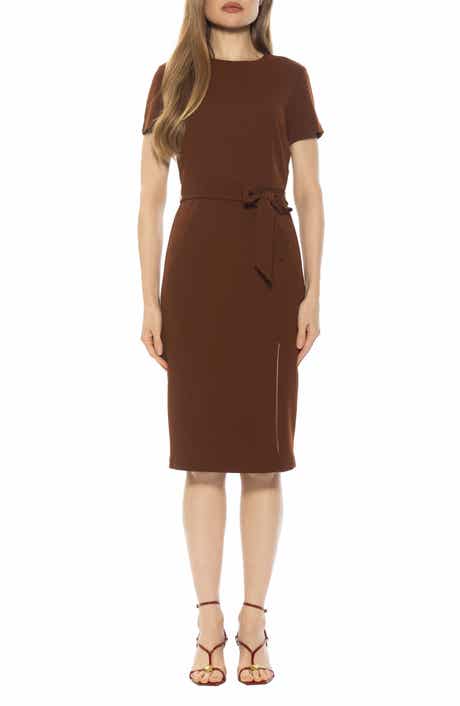 Alexia Admor Zyra Short Sleeve Tie Waist Sheath Dress
