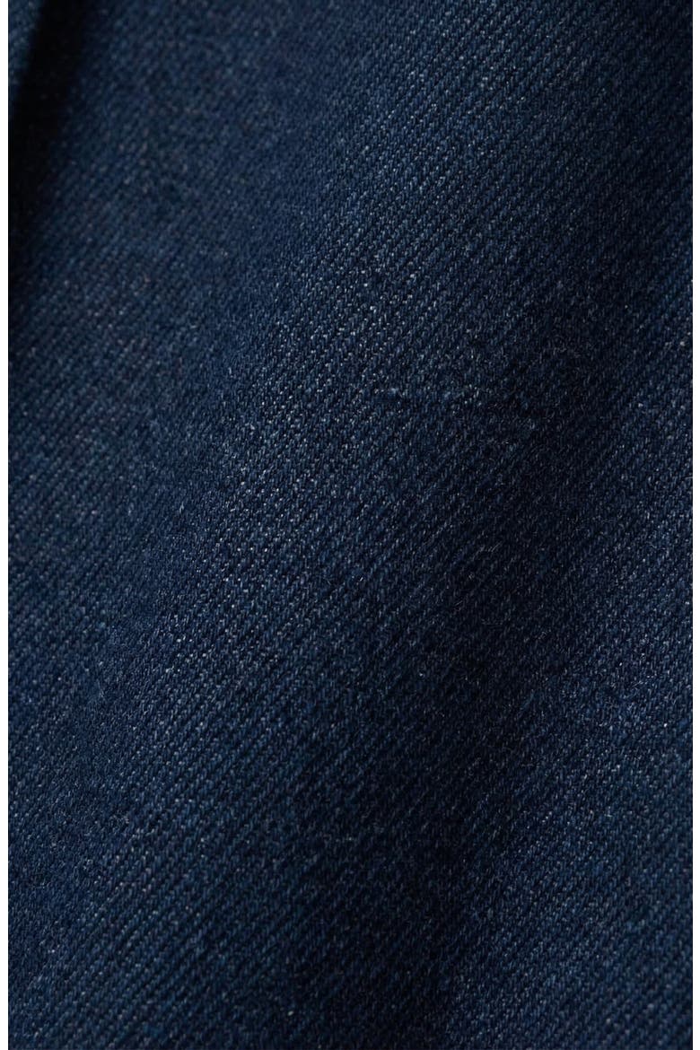Sleeveless Denim Mini Dress with Pleated Hem, Alternate, color, Navy Blue