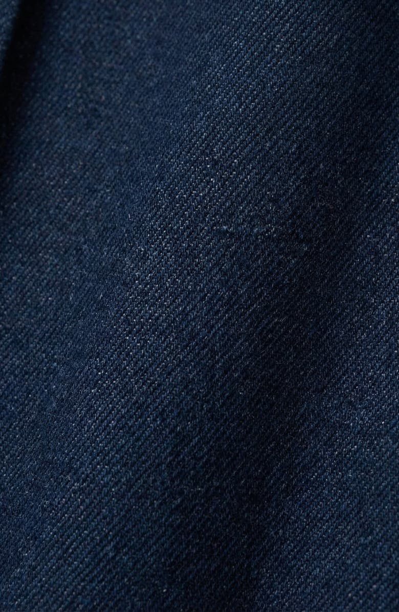 Modenaire Sleeveless Denim Mini Dress with Pleated Hem, Alternate, color, Navy Blue