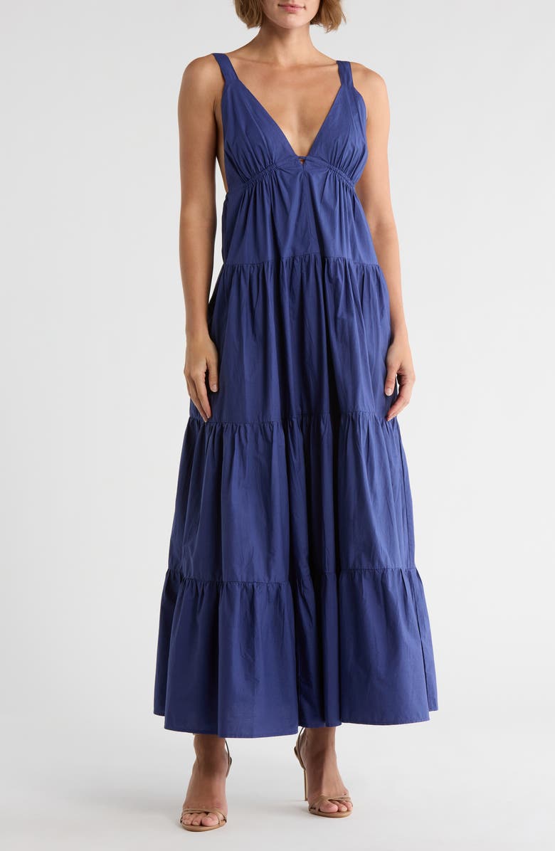 AREA STARS Tiered Babydoll Dress, Main, color, Navy