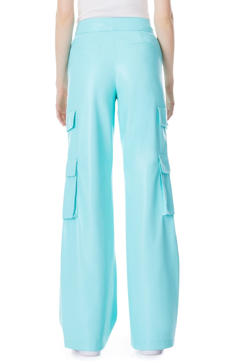 Alice + Olivia Hayes Faux Leather Cargo Pants, Alternate, color,