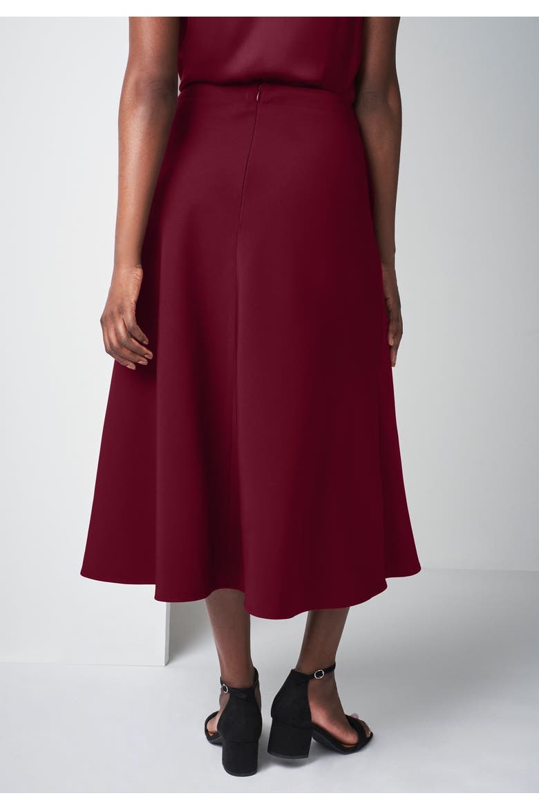 Bi-Stretch Swing Skirt, Alternate, color, MERLOT