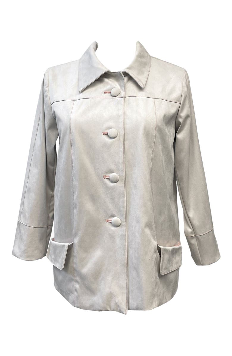 Anna Sui Faux Suede Coat, Alternate, color, Cream