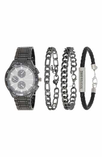 Set of 3 Bracelets & Quartz Bracelet Watch Set, 44mm x 55mm