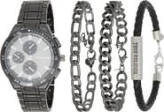 True Religion Set of 3 Bracelets & Quartz Bracelet Watch Set, 44mm x 55mm