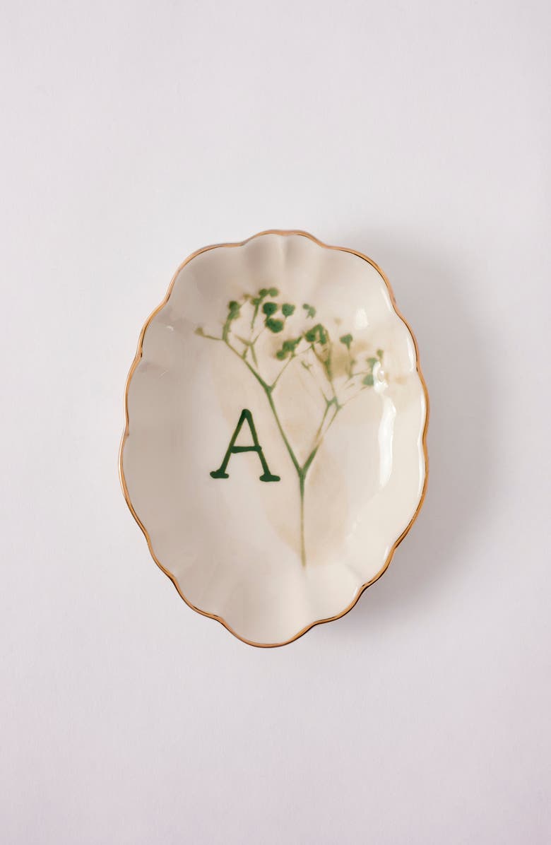 Anthropologie Home Botanical Monogram Trinket Tray, Main, color,