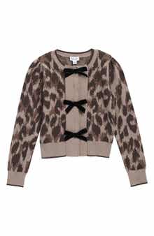 Kids' Leopard Bow Cardigan