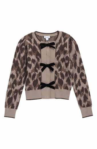 Kids' Leopard Bow Cardigan