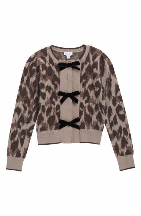 Kids' Leopard Bow Cardigan