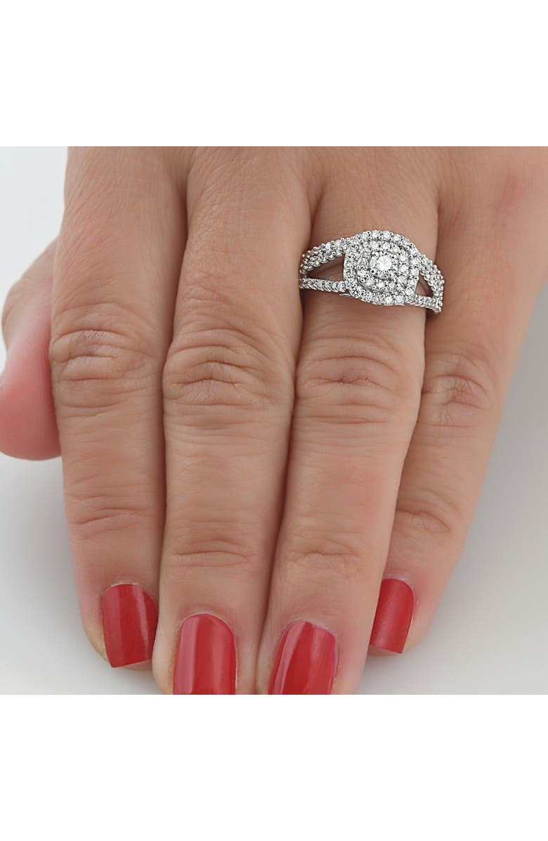 Bliss Diamond 1 1/10ct Cushion Halo Diamond Engagement Wedding Ring Set 10K Gold Carat, Alternate, color,