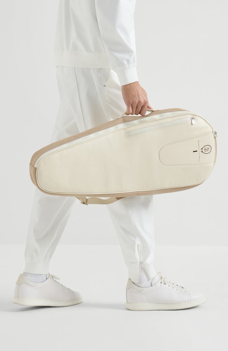 Brunello Cucinelli Tennis racket holder, Alternate, color, Chalk