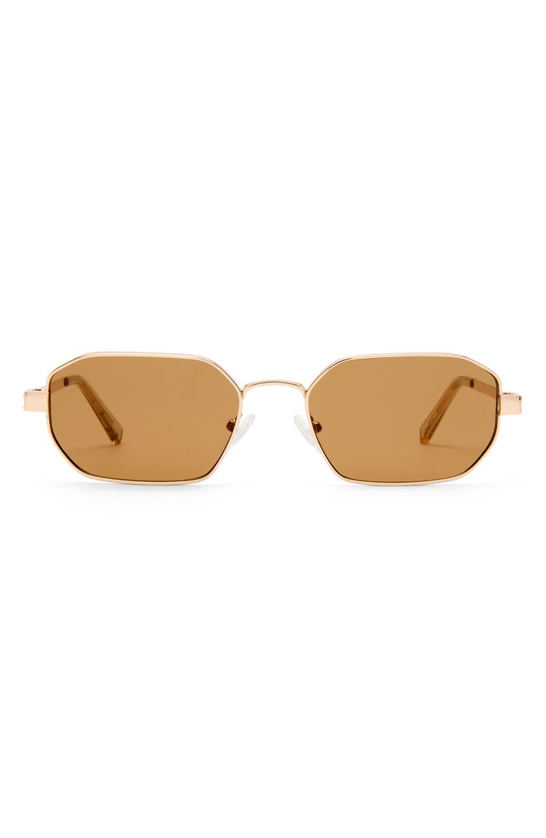 Le Specs Mythic 57mm Square Sunglasses, Main, color, Gold / Light Brown Mono