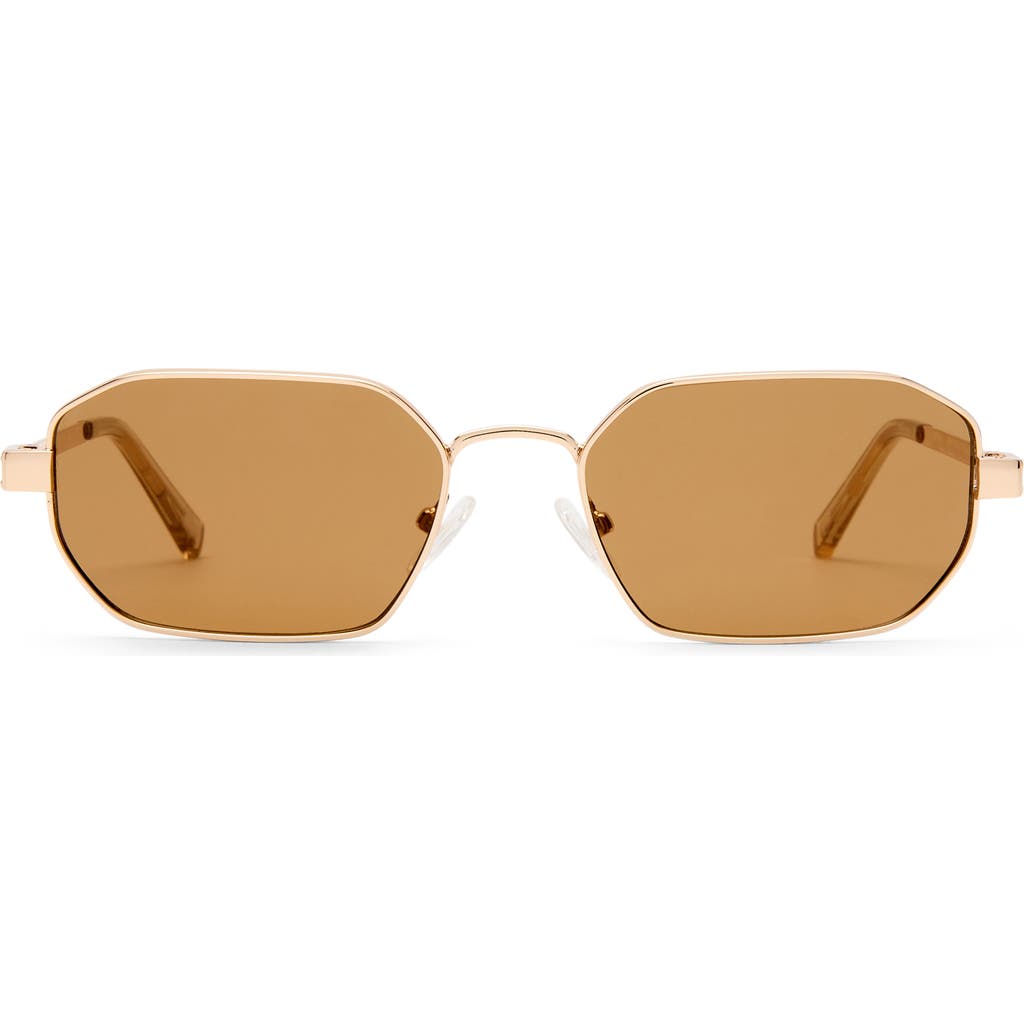 Le Specs Mythic 57mm Square Sunglasses in Gold/light Brown Mono at Nordstrom