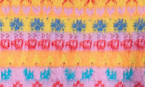 Free People Favorite Things Mixed Print Wool Blend Sweater In Orange