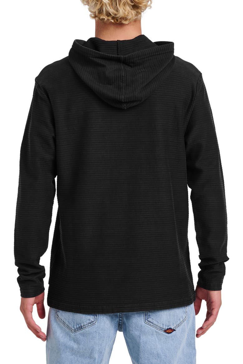 Alamitos Stripe Long Sleeve Hooded Top, Alternate, color, BLACK