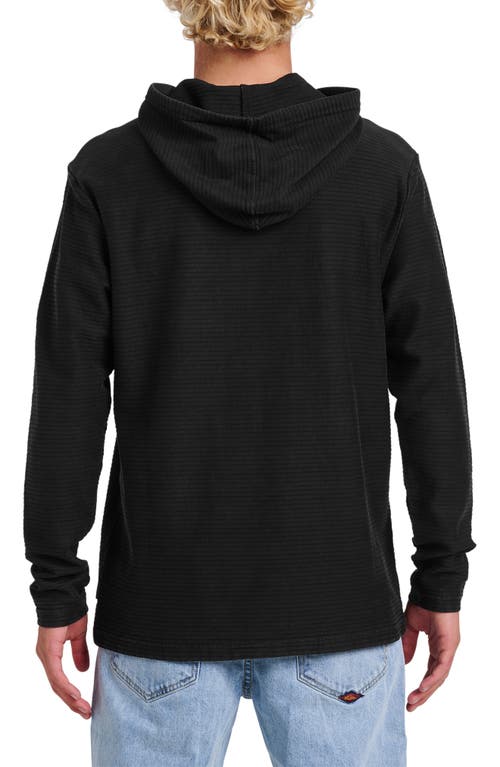 Quiksilver Alamitos Stripe Long Sleeve Hooded Top In Black