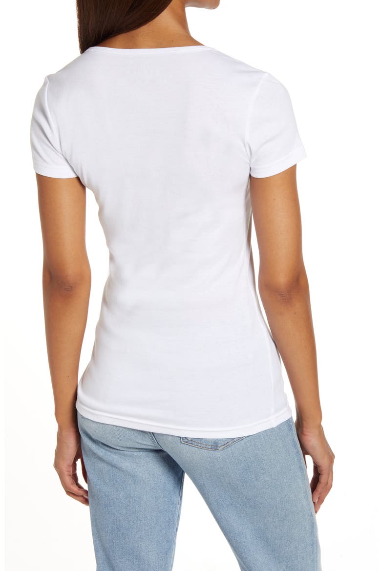 Short Sleeve Scoop Neck Tee, Alternate, color, WHITE