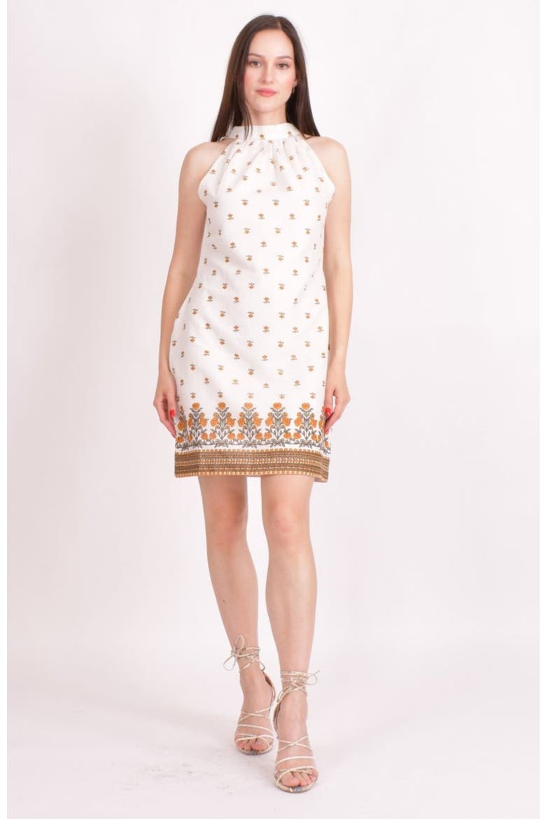 Hazie Halter Cotton Mini Dress, Main, color, White