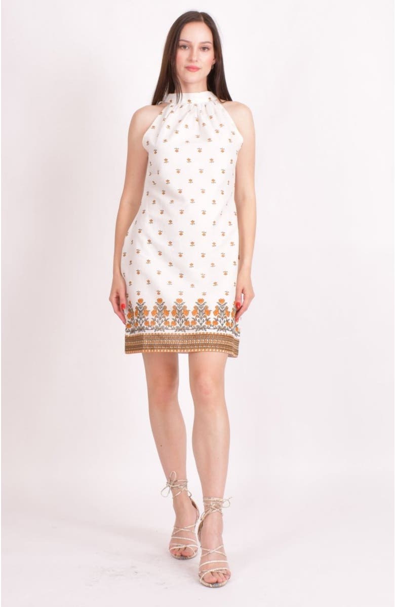 RAAS Hazie Halter Cotton Mini Dress, Main, color, White