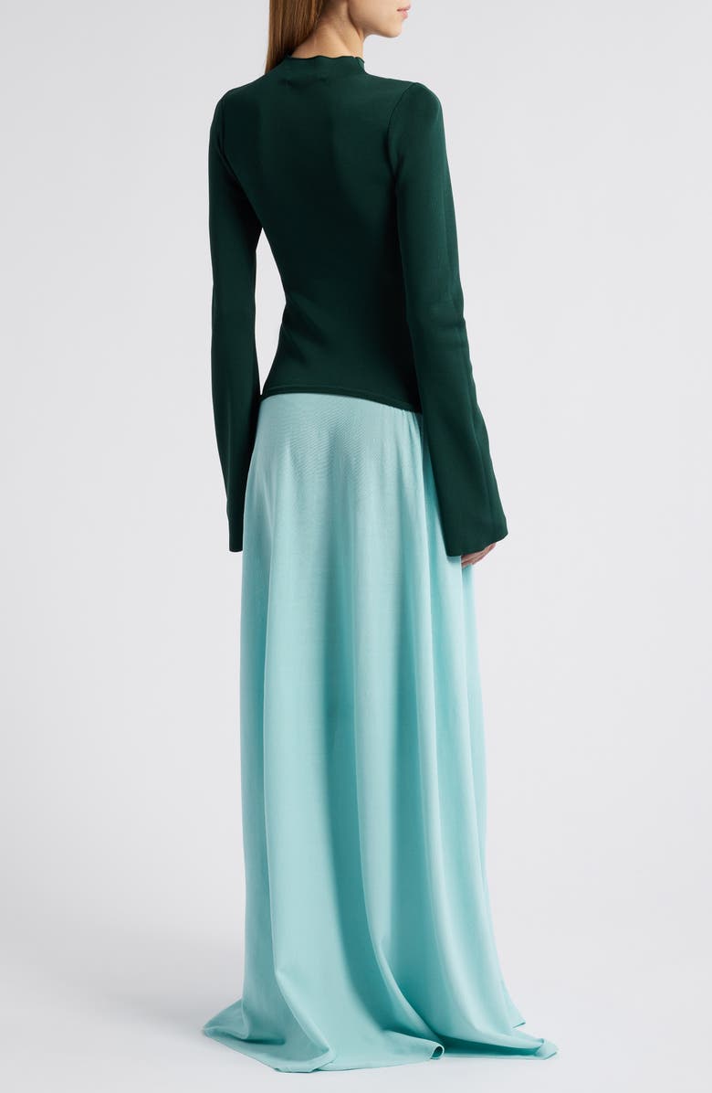 Solid & Striped The Soglio Long Sleeve Maxi Dress, Alternate, color, Evergreen / Sky