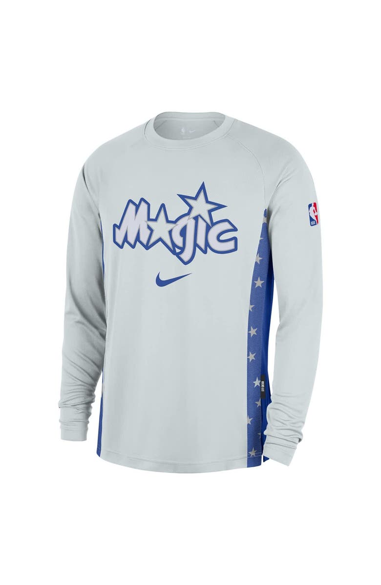 Nike Men's Nike  Silver Orlando Magic 2025/26 City Edition Authentic Pregame Dri-FIT Long Sleeve Shooting T-Shirt, Alternate, color, Silver